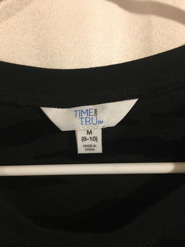 Time And Tru Black Tiger Striped Sweatshirt Women's Size M - Picture 3 of 12