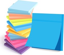 16-Pack Sticky Notes 76mm x 76mm ? Brightly Colored Self-Stick Pads, 60 Sheets/P