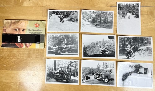 1960s Yamaha Trailmaster Motorcycle Land Rover Vtg B&W Photos Negatives Set of 9