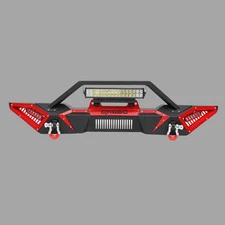 Off-road Front Bumper W/ LED Bar for 2007-25 Jeep Wrangler JK JL Unlimited