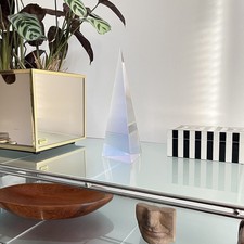 Sculpture Pyramide cristal années 70 Design vintage