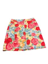 Talbots Petites Women s Floral Skirt Stretch Colorful Pockets Boho Hippie Sz 2