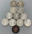 12 Engelhard 1ozt 999+ Fine Silver Prospectors 4-1984 7-1985 1986 L24143