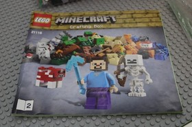 Lego (21116) Minecraft, Crafting Box, Used, 100% Complete W/Manuals, No Box