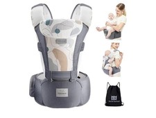 Bebamour Baby Carrier Newborn to Toddler Baby Carrier Hipseat 0-36Months with H