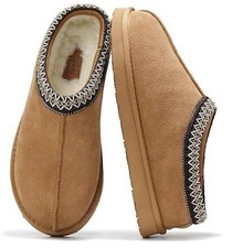 Mens Slippers 100 Genuine Leather Australian Shearling Slippers for 7 Chestnut