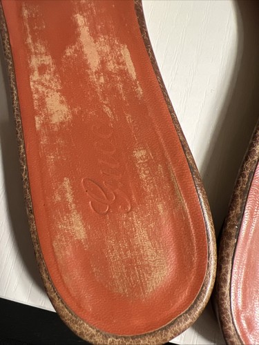 GUCCI flat sandals 38.5 SLIDES TAN & Multicolor OMBRÉ with SILVER HORSEBITS - Picture 7 of 24