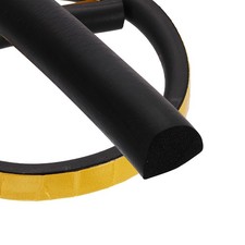 3.3FT Solid Rubber Weather Stripping, Self Adhesive EPDM Seal Strips, Black