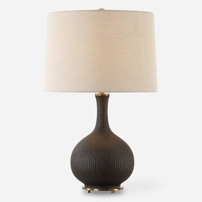 Uttermost Rimini Black Glaze Table Lamp - 24.25'' H X 15'' W X 15'' D