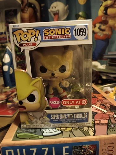 Funko Pop! Plus: Sonic the Hedgehog - Super Sonic with Emeralds (Flocked) -...