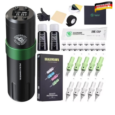 Dragonhawk Tattoo Maschine Set Rotary kabellose Tätowiermaschine Pen Tattoo Gun