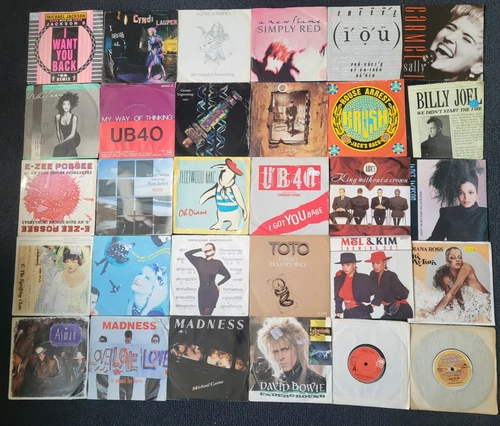 Job lot 30x 80s 7" singles: Fleetwood Mac, Bowie, Madness, UB40, Toto, ABC etc