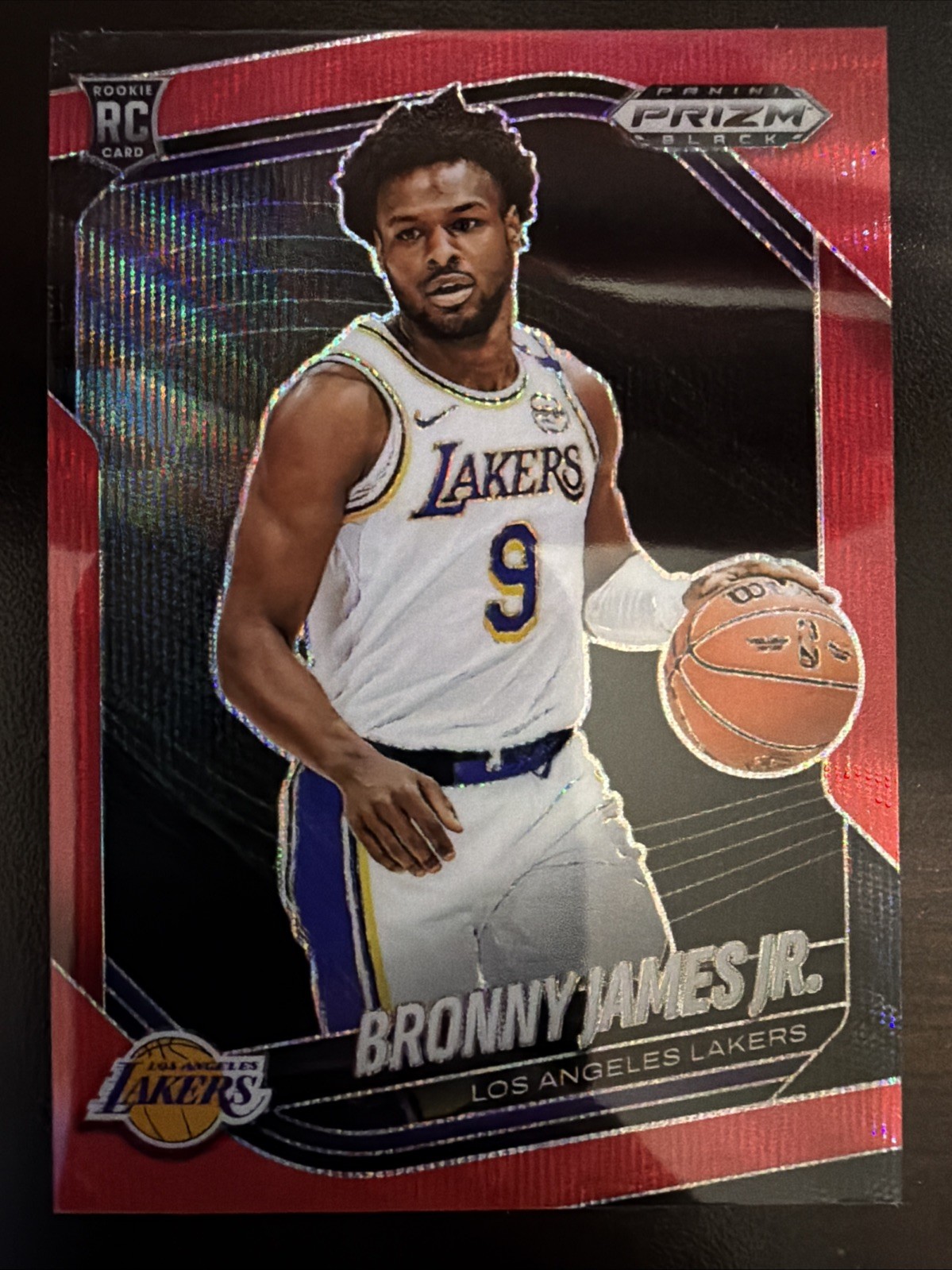 2024-25 Panini Prizm Black #94 Bronny James Jr. Ruby Wave