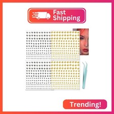 NOOEPC Gold and Silver Face Gems Fake Piercings, Fake Lip Ring Fake Nose Ring Fa