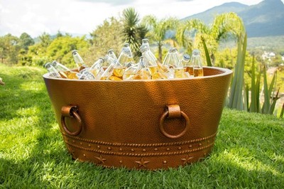 30'' Oval Double Wall Hammered Copper Cooler