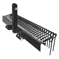 60 Inch Pine Straw Rake, 26 Coil Spring Tines Durable Powder Coated Steel Tow