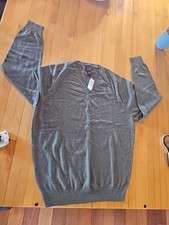 Jos A Bank Signature Collection Green V-Neck Sweater Pima Cotton XL Nwt