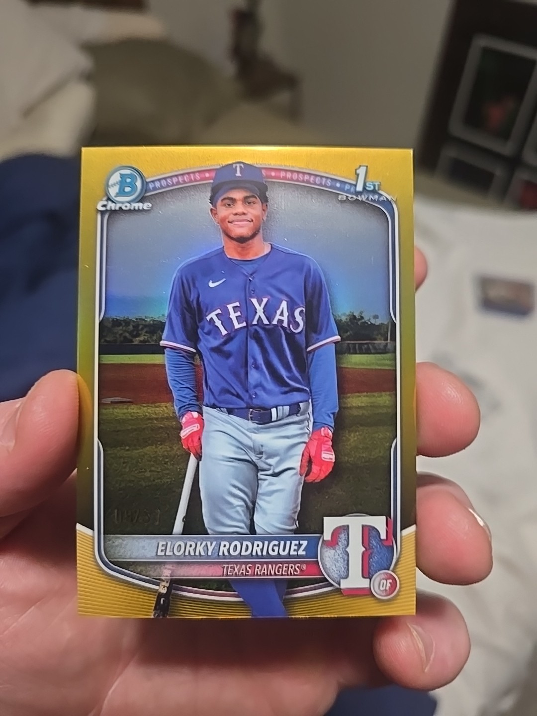 2025 Bowman Chrome Baseball Elorky Rodriguez 1st Bowman Gold/50