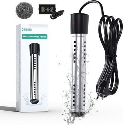 2000W Immersion Water Heater – Portable Electric Heating Rod With Temperature Setting, Auto Shut-Off, Stainless Steel