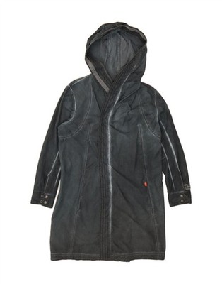 KHUJO Womens Hooded Parka Jacket UK 14 Medium Blue Cotton Modern AV10