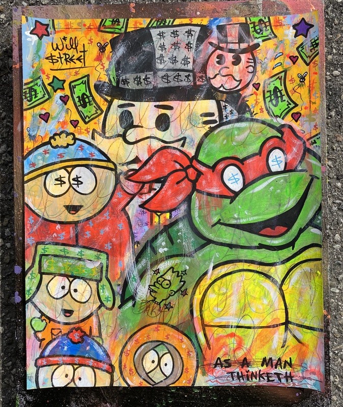 WILL STREET original painting 11x14/ ninja turtles banksy tmnt south park pop
