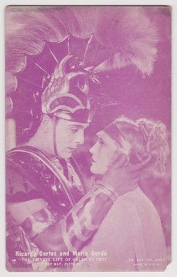 Ricardo Cortez & Maria Corda 1920s Exhibit Supply Co Film Star Arcade Card