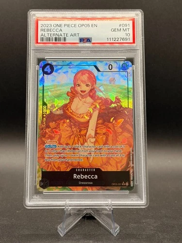 2023 One Piece OP05-ALTERNATE Art #091 Rebecca, PSA 10 Gem Mint