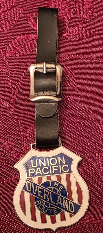 Union Pacific Railroad Pocket Watch Fob The Overland Route