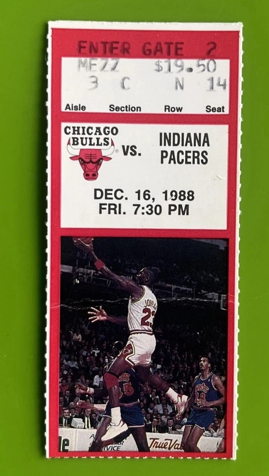1988 CHICAGO BULLS VS. INDIANA PACERS  STUB **MICHAEL JORDAN (PICTURED) - Image 4 of 4