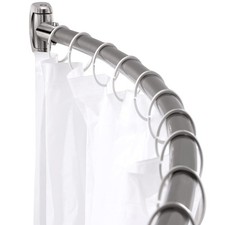 Adjustable Curved Shower Rod, 42-72 inches Extra Wide Shower Curtain Rod, Rus...