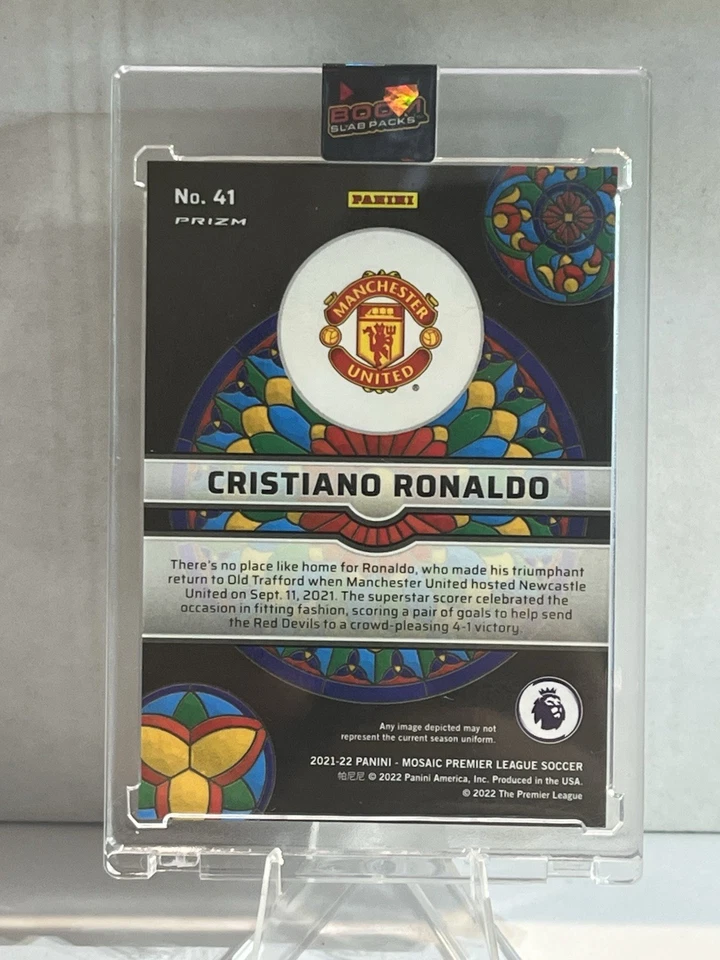 2021-22 Panini Mosaic EPL Cristiano Ronaldo Stained Glass Man Utd CR7 Case Hit - Image 2 of 2