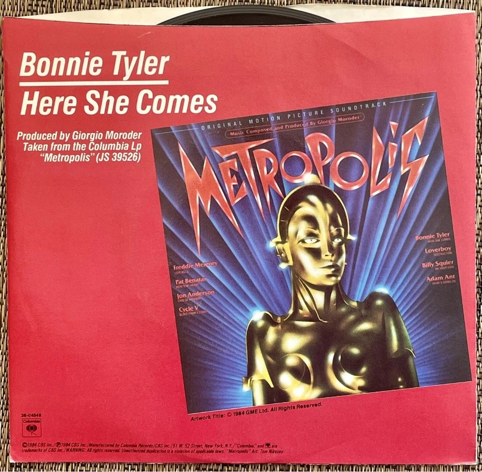 Bonnie Tyler - Here She Comes / Obsession - Columbia 38-04548 - M PS - Image 2 of 4