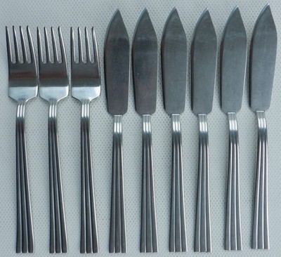 GENSE THEBE BESTECK BESTECK 6 FISCHMESSER & 3 FISCHGABELN 18-8 S/Stahl Schweden