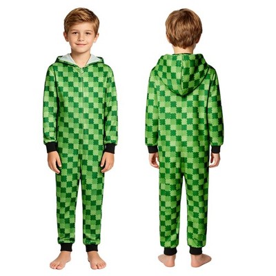 Kids Boys Girls Coverall Zipper Jumpsuit Halloween Costume Game Character Party