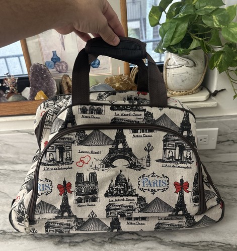 PARIS Moda Donna Trolley con Ruote Bagaglio Weekend Vacanze Viaggio Parigi Borsa - Foto 16 di 19