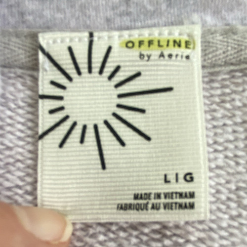 Aerie OFFLINE Women's Purple Pullover Hoodie L/G Oversized Pockets Logo