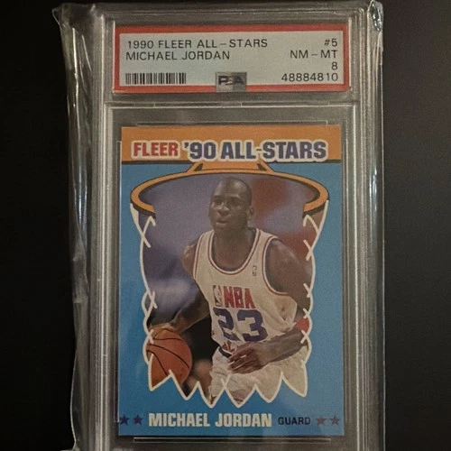 Fleer 1990-91 All-Stars Michael Jordan #5 PSA 8 Graded Insert Card