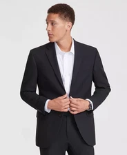 $395 DKNY Men's Black Modern Fit Nested Suit 42 R 35 x 32 eno0225