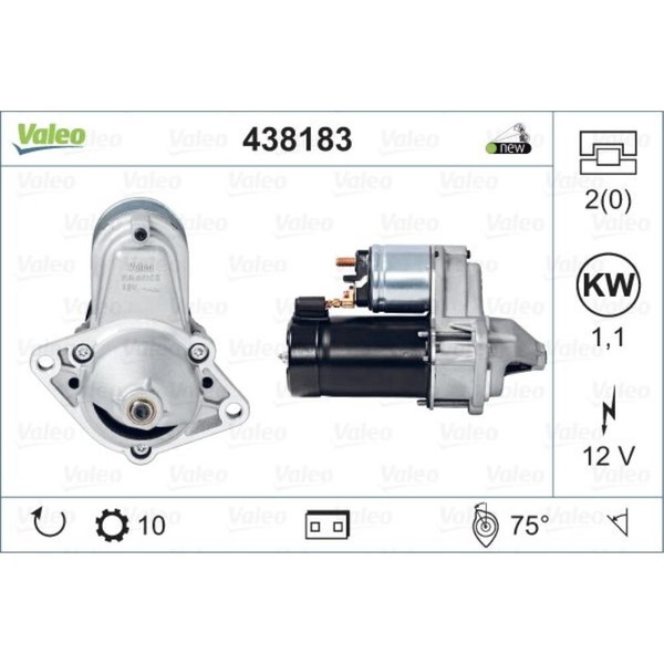Valeo Starter 1.3 KW FüR Opel Corsa D 1.2 1.4 1.0 Adam Chevrolet Aveo 438183-image