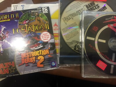 PC Game Disks. Choose from Full Throttle, Dark Forces, Estatica II, Fury 3, etc