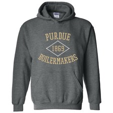 Purdue Boilermakers Stitch Arch Team Color Hoodie - Dark Heather