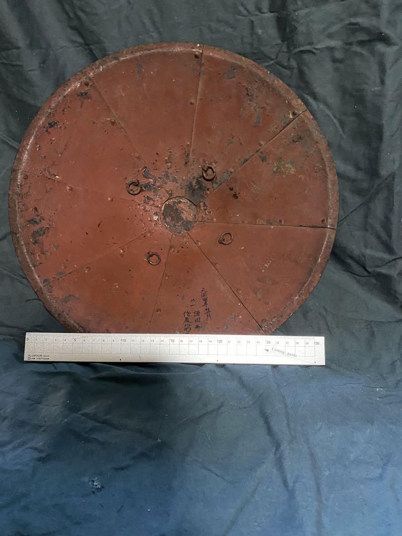 IRON METAL JINGASA JINKASA 12.6 inch 19TH C EDO SAMURAI Old Hat