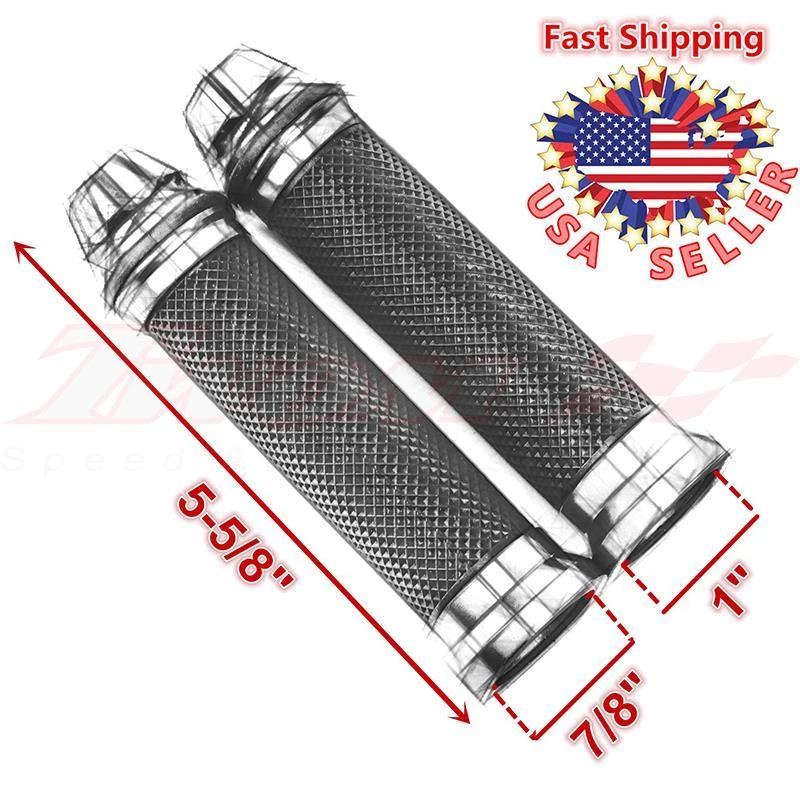 WEARPROOF 7/8" HANDLE BAR ALUMINUM MOTORCYCLE RACING CNC RUBBER GEL HAND GRIPS - Image 2 of 4