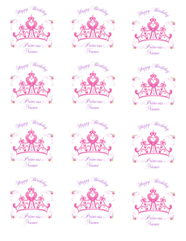 PRINCESS PINK TIARA & JEWELS Image Edible cake topper decoration | eBay