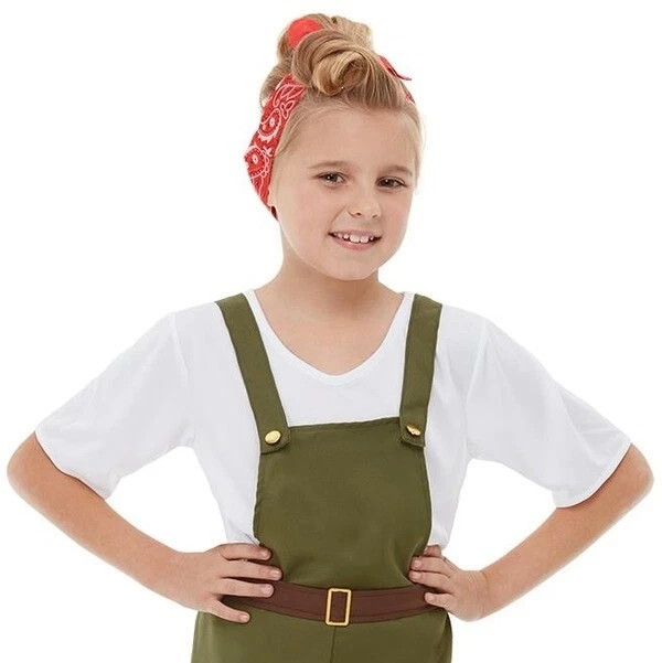 Niños Segunda Guerra Mundial Pequeña Tierra Niña Elegante Vestido Disfraz Niños Niña Conjunto de Smiffys Foto 2 de 4