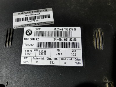 BMW 3 Series E92 E93 Under Seat Control Module Unit ECU 9196935  