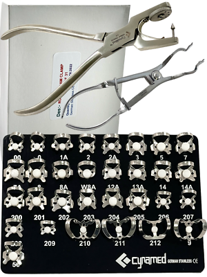 #ad #ad 33 Pcs German Rubber Dam Starter Kit with Frame Punch Clamps Dental Instruments $42.31
