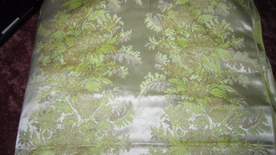 Drapery or Upholstery Tapestry Brocade Fabric 12 Yards Yellow & Tan Jaquard - Image 2 of 3