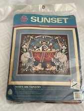 Sunset Needlepoint Kit NOAH  S ARK TAPESTRY 1993 Design By Ann Craig 16x14