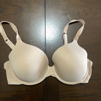 Lilyette Bra 36C Underwire Padded Full Coverage Satin Adjustable Strap